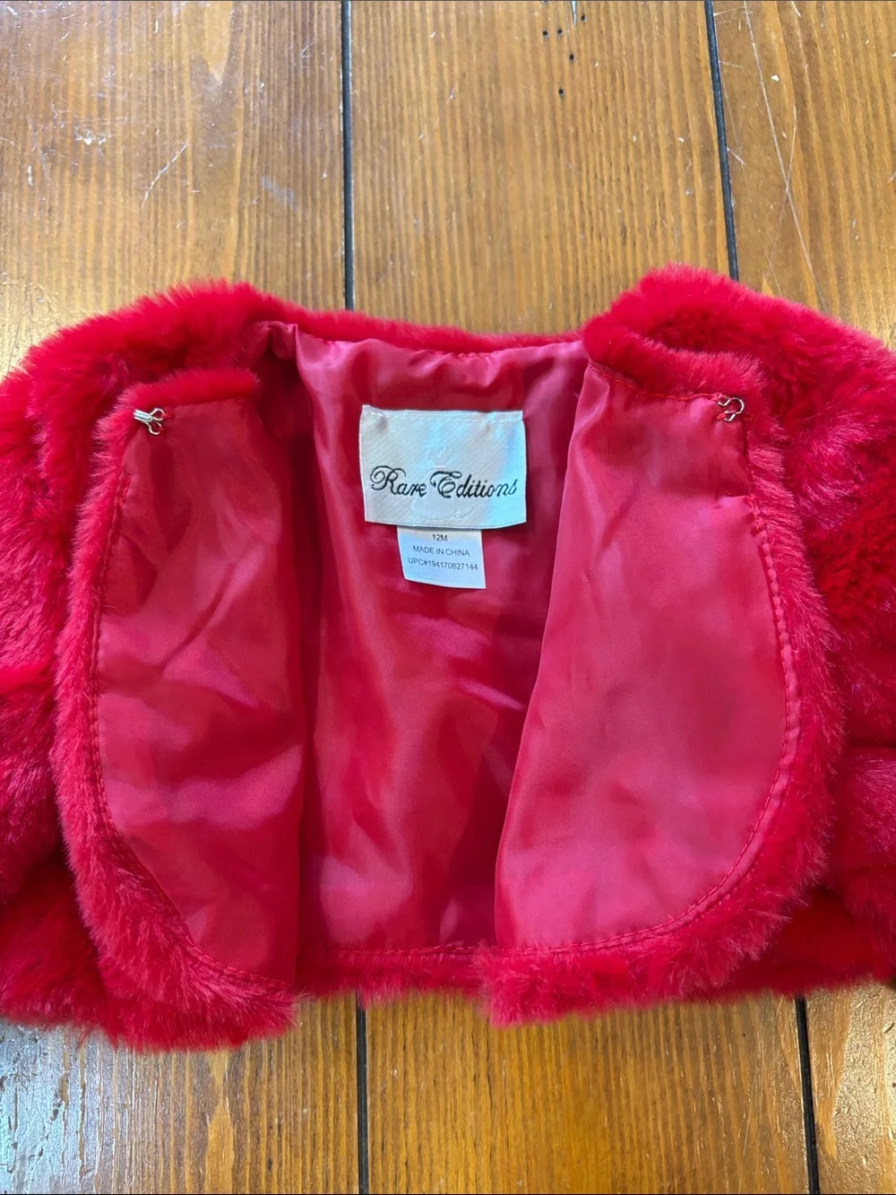 NWT Rare Editions 3 Piece Red White Floral Tulle Dress W/Jacket & Bloomers 12M